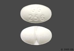 It works by blocking pain signals in the brain. . White oval gg 256